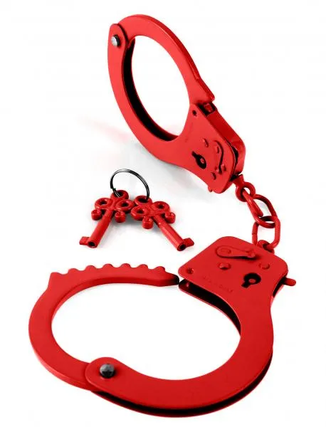 Pipedream Couples Fetish Fantasy Designer Metal Handcuffs Red