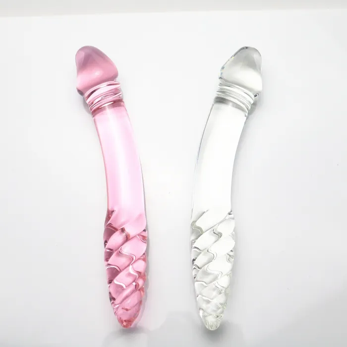 SexyPlay Dildos Crystal Glass Dildo Dong Anal Plug Double Ended 22cm