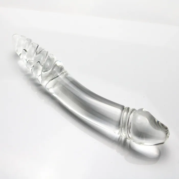 SexyPlay Dildos Crystal Glass Dildo Dong Anal Plug Double Ended 22cm
