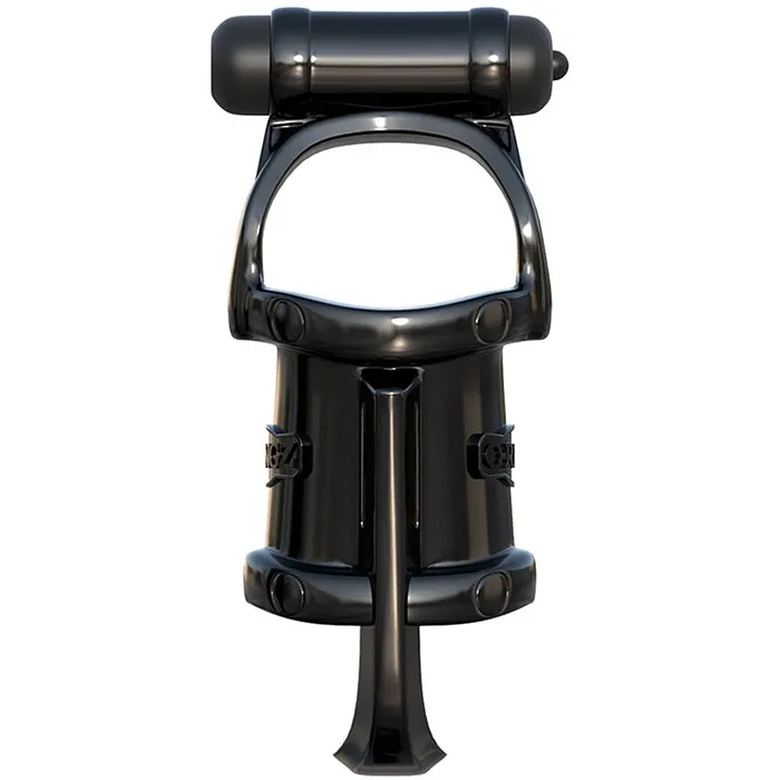 Couples Fantasy CRingz Fantasy CRingz Vibrating Cock Pipe With BallStretcher Black