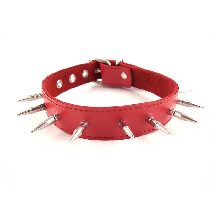 Restraints iloveexcitement Rouge Leather Spiked Collar