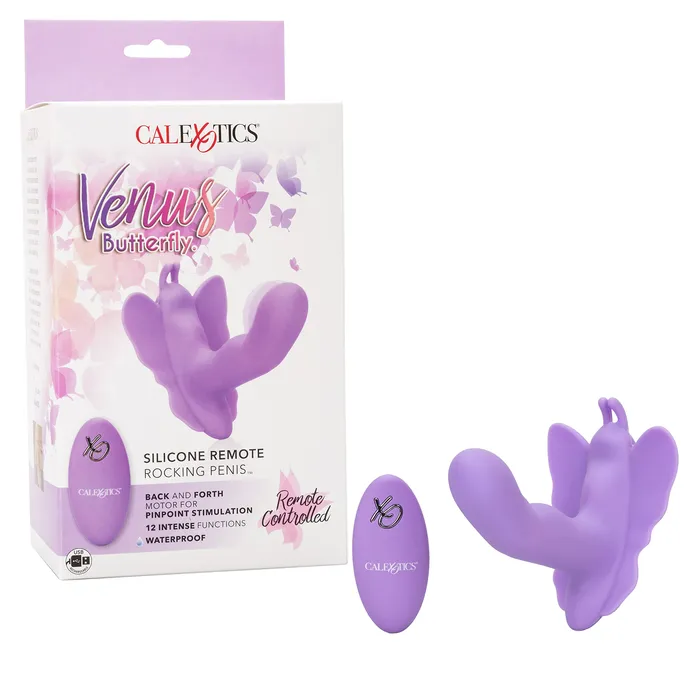 CalExotics Female Sex Toys Venus Butterfly Silicone Remote Rocking Penis Dildo