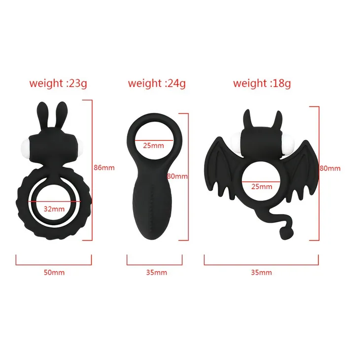 EVEs SECRETS Bat Shape Vibrating Cock Ring Mens Penis Rings Sex Products for Couples Couples