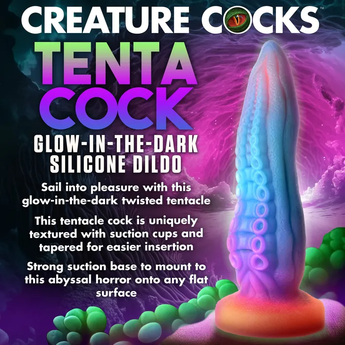Dildos XR Brands TentaCock GlowintheDark Silicone Creature Dildo