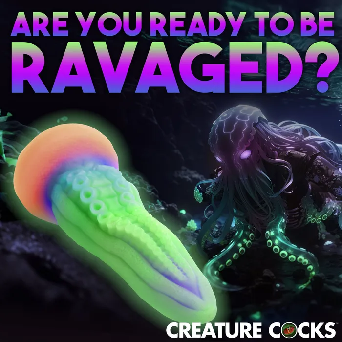 Dildos XR Brands TentaCock GlowintheDark Silicone Creature Dildo