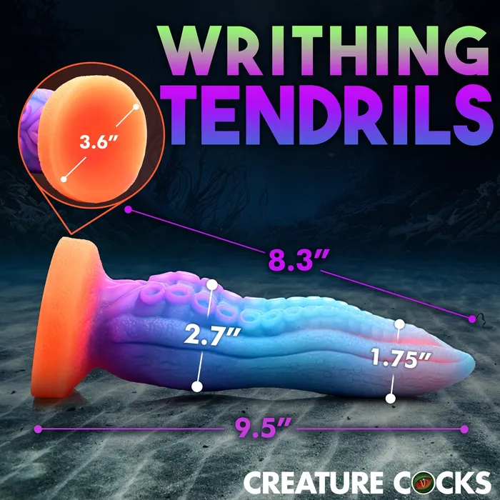 Dildos XR Brands TentaCock GlowintheDark Silicone Creature Dildo
