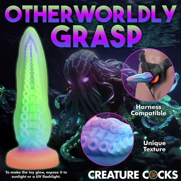Dildos XR Brands TentaCock GlowintheDark Silicone Creature Dildo