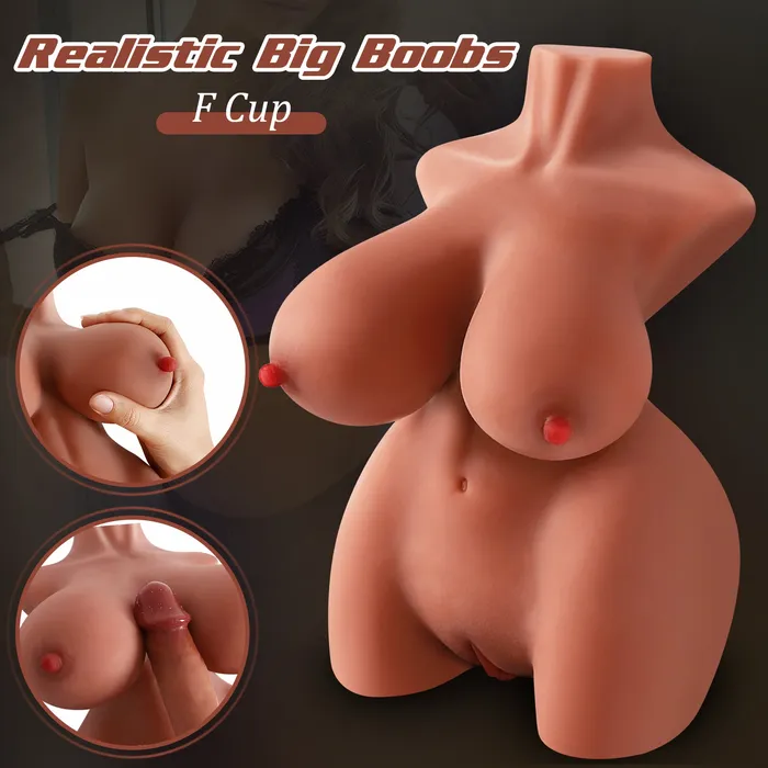 Male Sex Toys Amwama Sex Doll Male Sex Toy 3 in 1 Male Masturbator Stroker Sex Dolls Torso Pussy Ass with Realistic Vagina Anal Breasts Sex Sex Toys for Men Pleasure