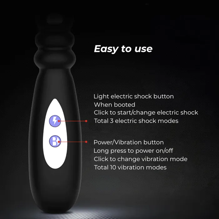 Male Sex Toys FRISKY BUSINESS SG Sparkle Shivers Vibrating Anal Beads with Light Electric Shock
