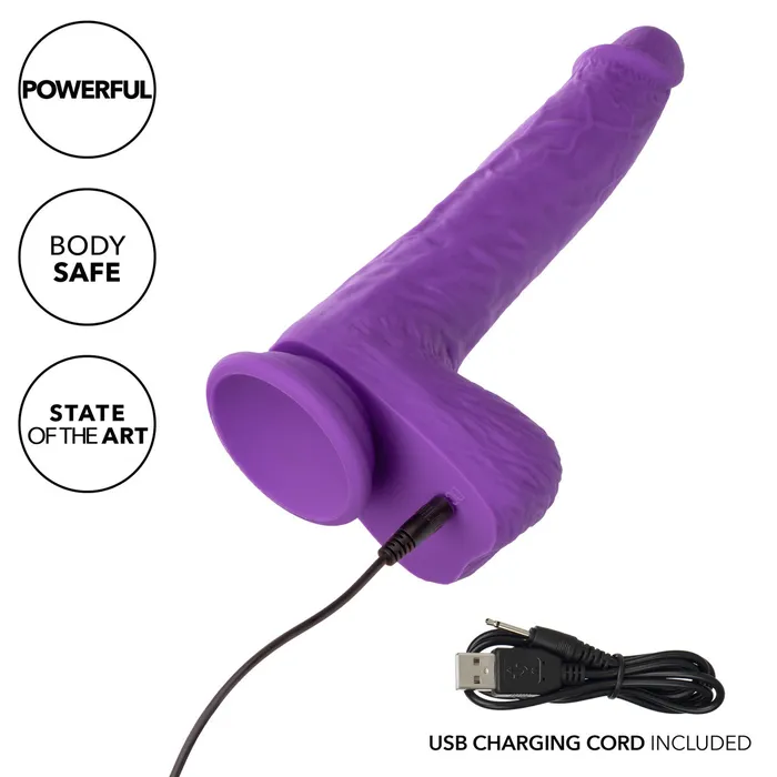 Rechargeable Gyrating Thrusting Silicone Studs Dildo CalExotics Female Sex Toys