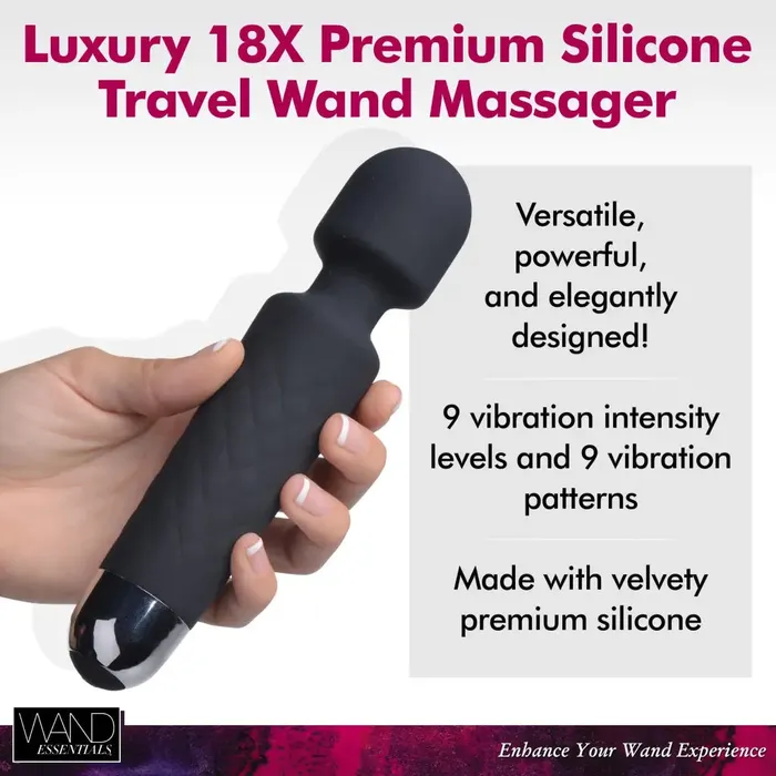 Female Sex Toys XR Brands 18x Luxury Silicone Travel Wand