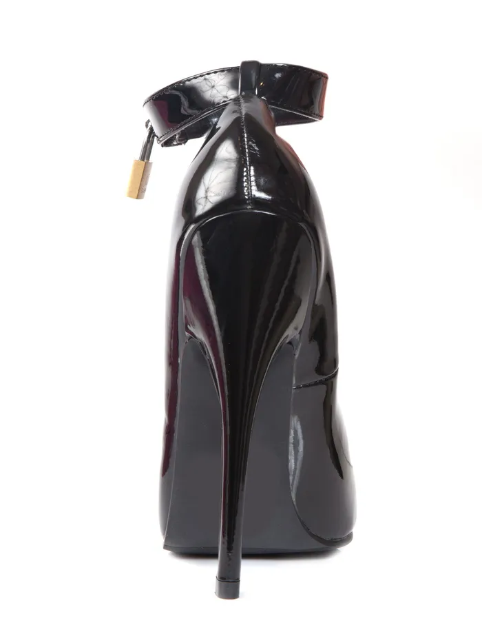 HonourSkintwocom Fetish Pump With Padlock Ankle Strap Black Female Sex Toys HonourSkintwocom Fetish Pump With Padlock Ankle Strap Black Female Sex Toys