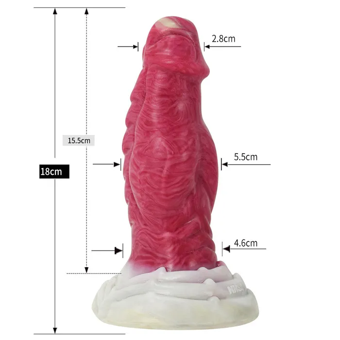 NX5022 Realistic Red Liquid Silicone Animal Scale Dildo with Strong Suction Cup 71 inch FAAK Female Sex Toys