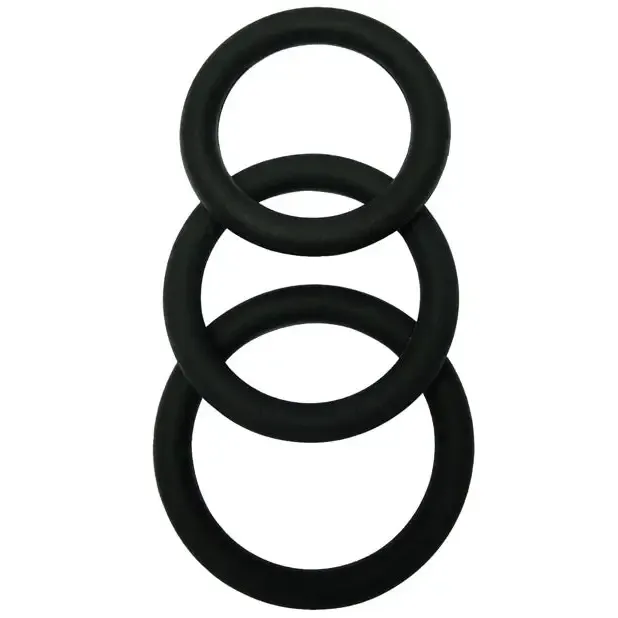 ST Rubber Male Sex Toys Malesation Cock Ring Set Pack Of 3 Black ST Rubber Male Sex Toys Malesation Cock Ring Set Pack Of 3 Black