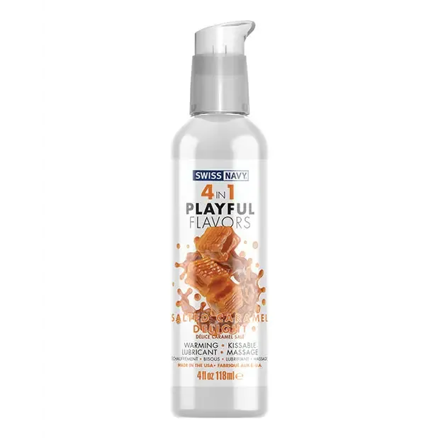 Swiss Navy 4 in 1 Playful Flavors Salted Caramel Delight 1 oz Swiss Navy Female Sex Toys Swiss Navy 4 in 1 Playful Flavors Salted Caramel Delight 1 oz Swiss Navy Female Sex Toys