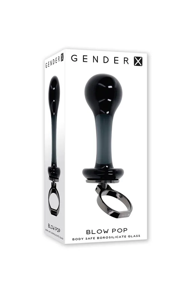 Anal Gender X Blow Pop Glass Anal Plug Black Evolved