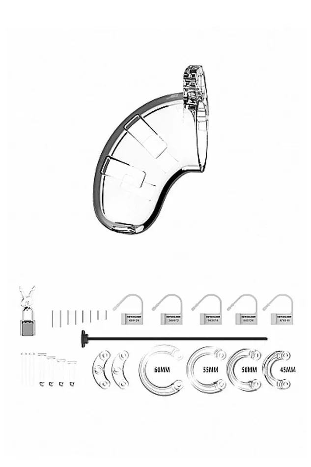 Anal Shots Toys ManCage by Shots Toys Model 16 Cock Cage Plug 45 Inch Clear
