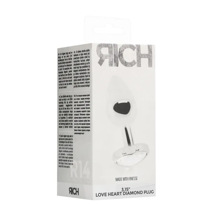 Anal Shots Toys Shots Rich Love Heart Metal Butt Plug 31 Inch Silver