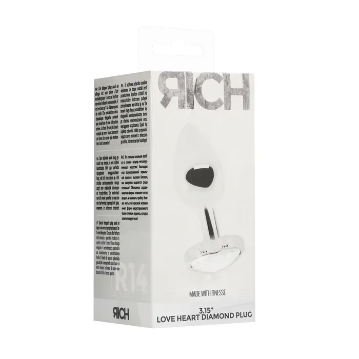Anal Shots Toys Shots Rich Love Heart Metal Butt Plug 31 Inch Silver