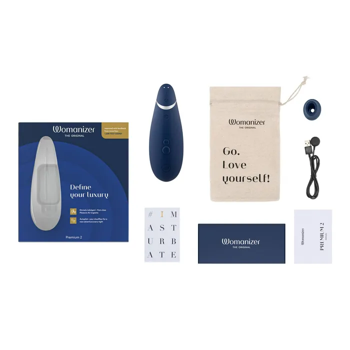 Womanizer Female Sex Toys Womanizer Premium 2 Clitoral Stimulator Blueberry