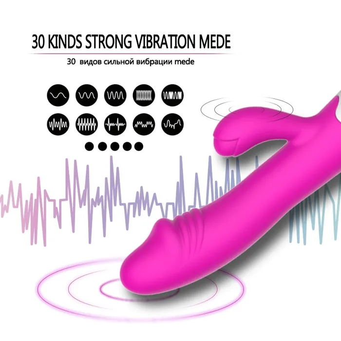 Female Sex Toys LAZADASEXTOYS USB Rechargable 30 Speed Rabbit Vibrator for Women Vagina Clit stimulator AV stick G spot Vibrator Dildo Adult sex toy for Women