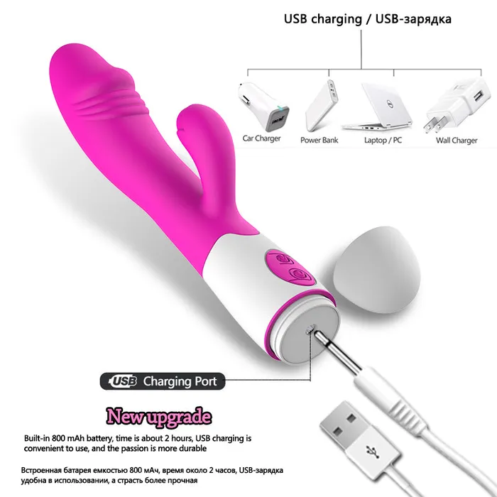 Female Sex Toys LAZADASEXTOYS USB Rechargable 30 Speed Rabbit Vibrator for Women Vagina Clit stimulator AV stick G spot Vibrator Dildo Adult sex toy for Women