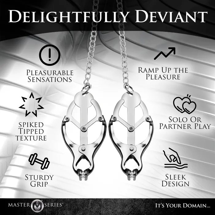 Tyrant Spiked Clover Nipple Clamps Master Series Nipple Clitoral Toys